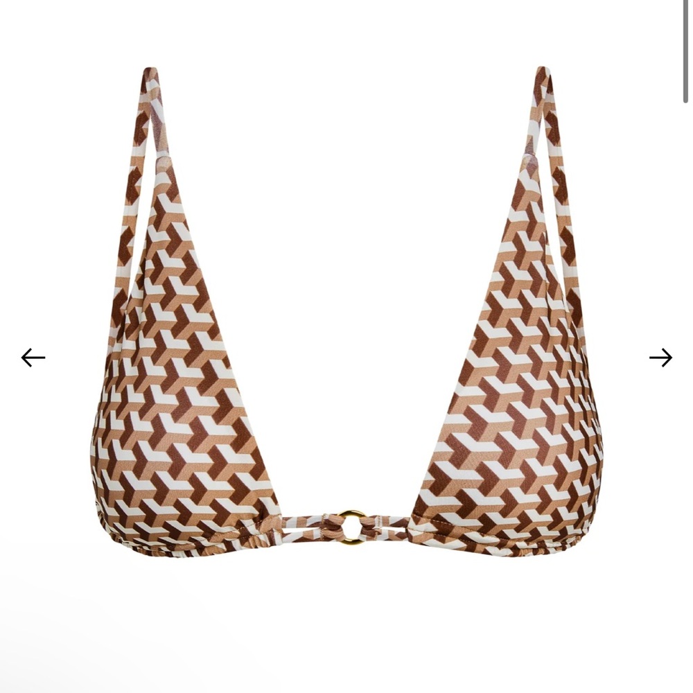 Monday Swimwear Havana Top - Husk Geo - S - NWT